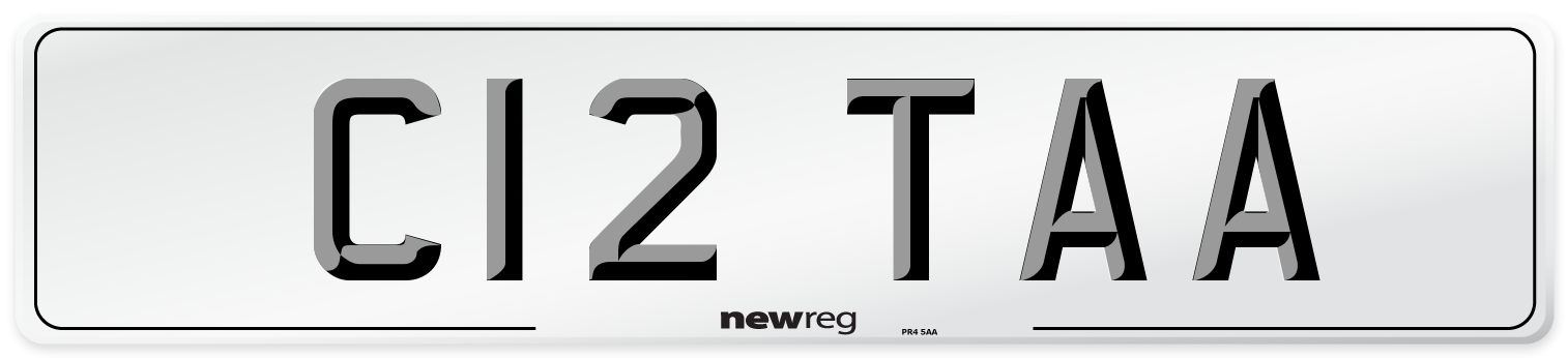C12 TAA Number Plate from New Reg